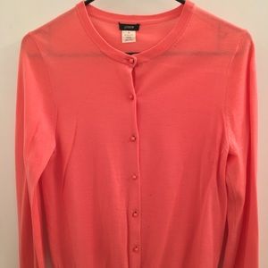 J. Crew Coral Merino Wool Cardigan